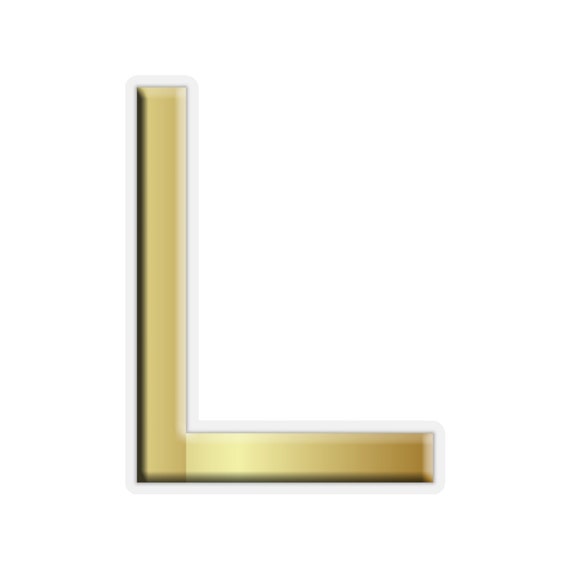 Initial L Sticker, Letter L Stickers, Gold Alphabet Stickers, Gold