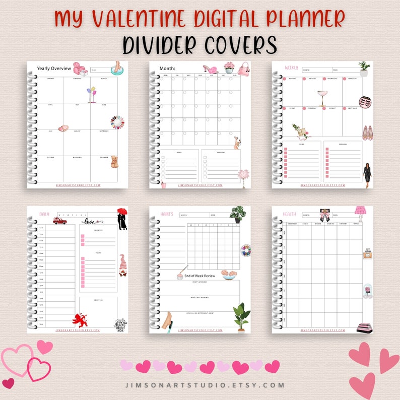 Digital Planner My Valentine, iPad Planner for Goodnotes & Noteshelf
