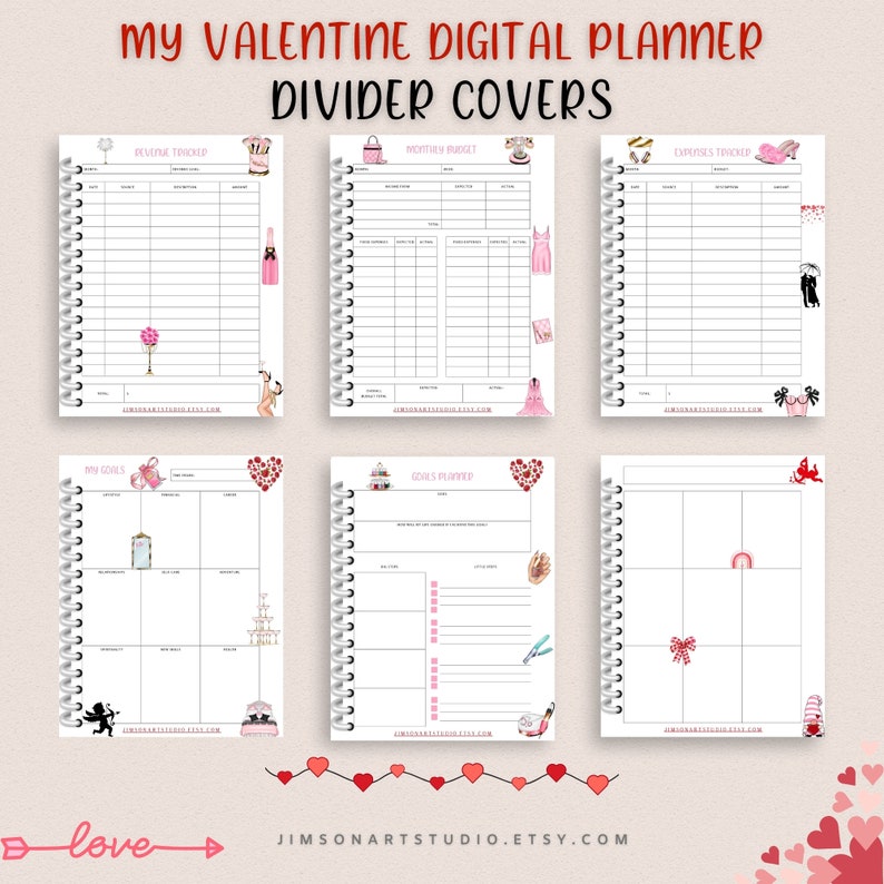 Digital Planner My Valentine, iPad Planner for Goodnotes & Noteshelf