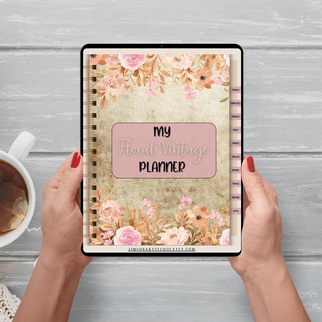 Digital Planner Vintage Floral Theme | iPad Planner for Goodnotes ...