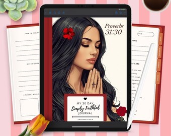 30 Day Devotional Digital Journal For Women, Spiritual Growth With Prompts For Daily Reflection