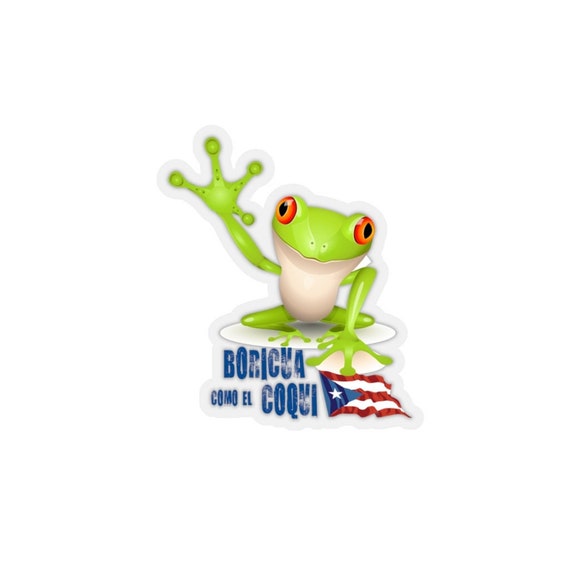 Boricua Como El Coqui frog Stickers Puerto Rico Sticker Etsy