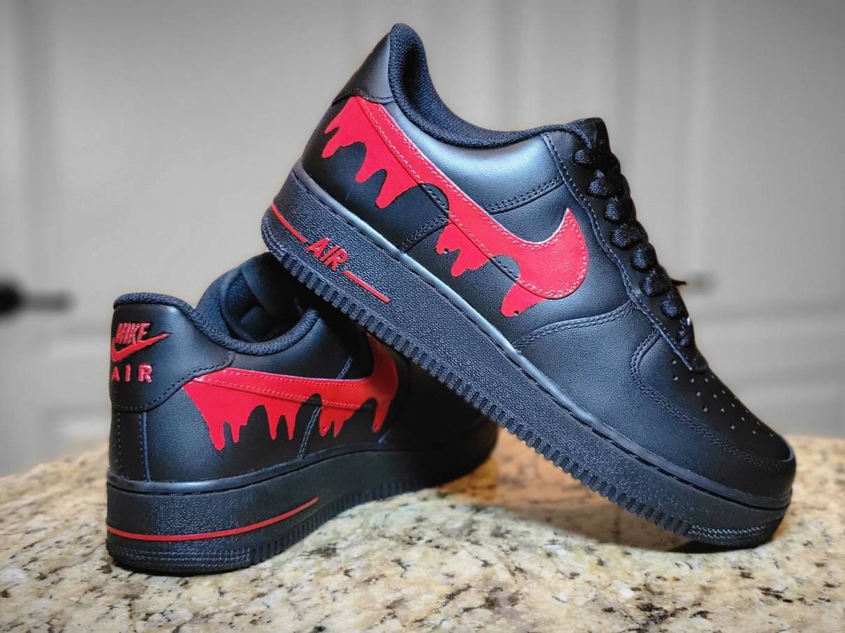 Red Painted Monogram Drip Customs – scxrlettbkicks