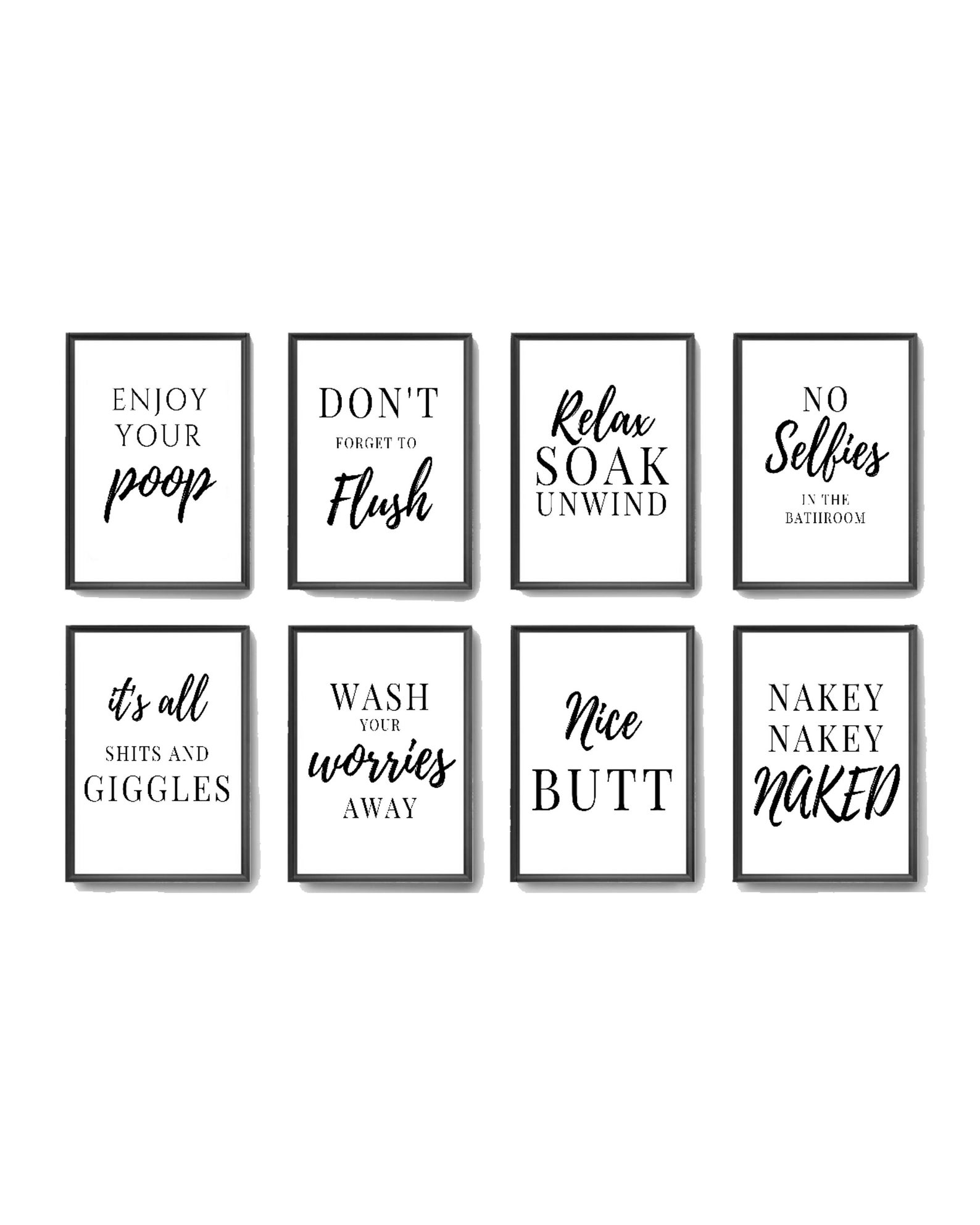 8 Bathroom Print Unframed Print Poster Home Décor Gift Typography ...