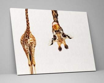 Giraffe Canvas Art Etsy