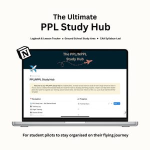 Pilot Study Hub | PPL/NPPL Flight Training Notion Template (Digital Download)