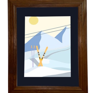 Ski Mountains, Printable Wall Art, Digital Print, Downloadable Print