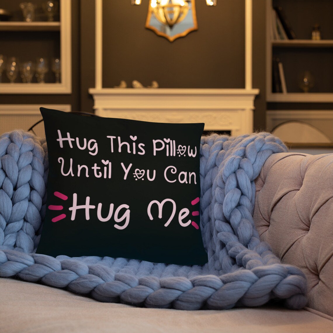 Hug this pillow until you can hug me Couples Pillow Long Etsy