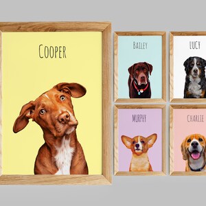 Custom Wall Art | Personalized Pets Poster | Pet Portrait from Photo | Printable Wall Art Personalized Dog | Gift for Dog Mom Dad Owner