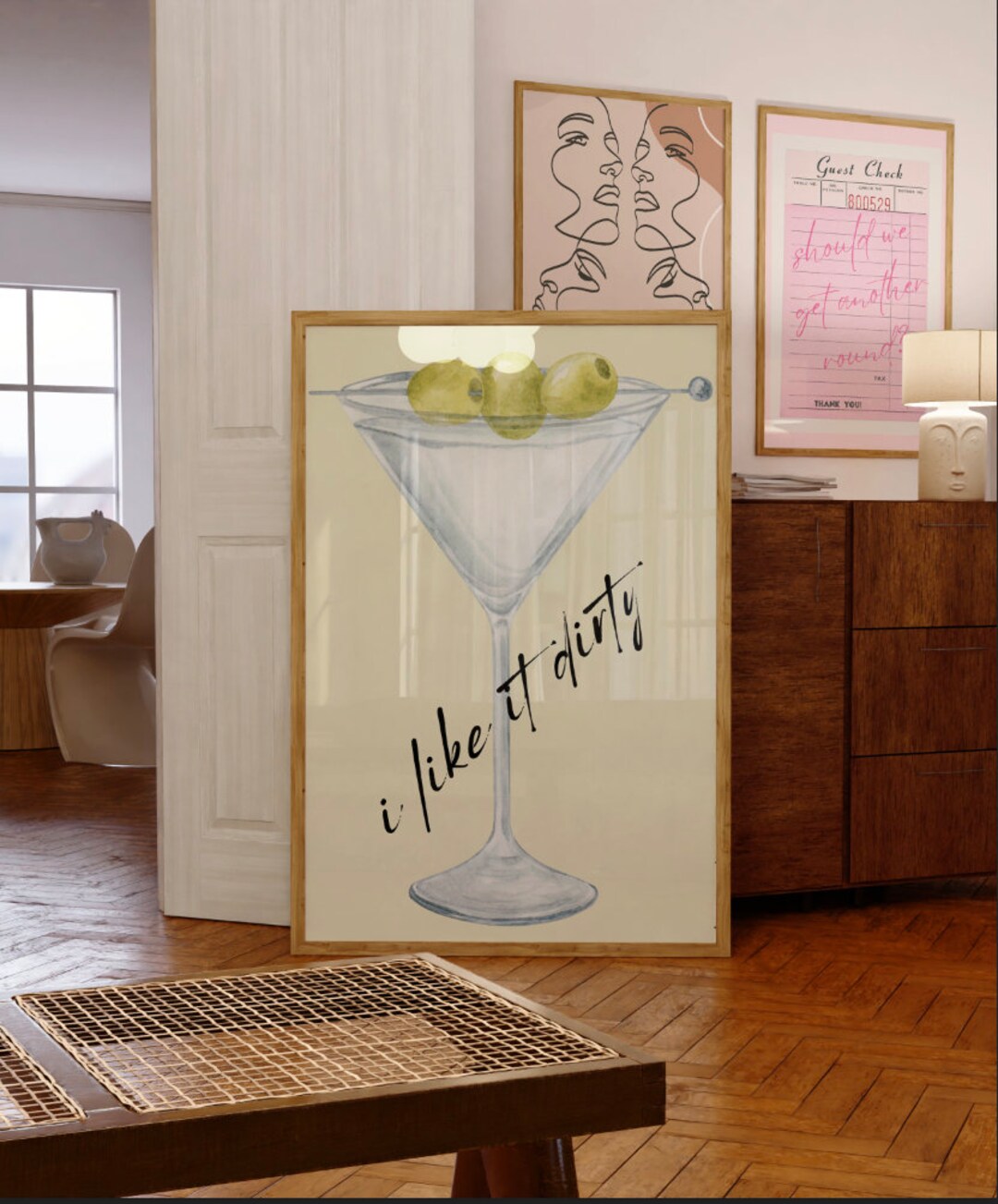 Dirty Martini Wall Print / Trendy Art Print / Dorm Decor / Apartment