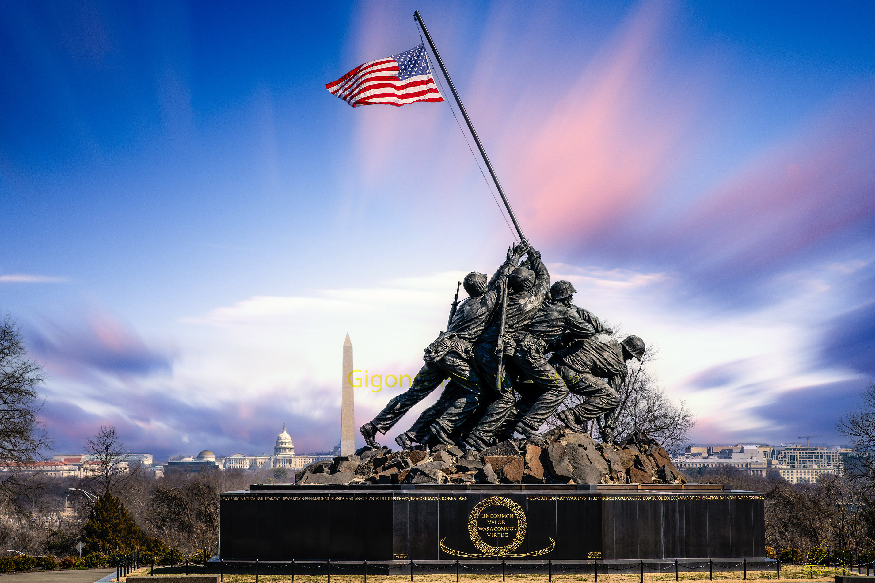 iwo jima memorial drawing