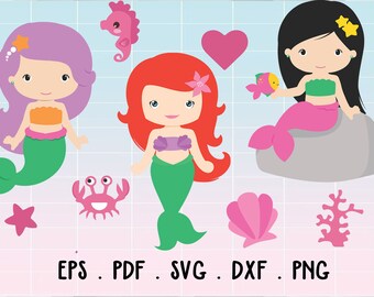 Download Baby Mermaid Svg Etsy