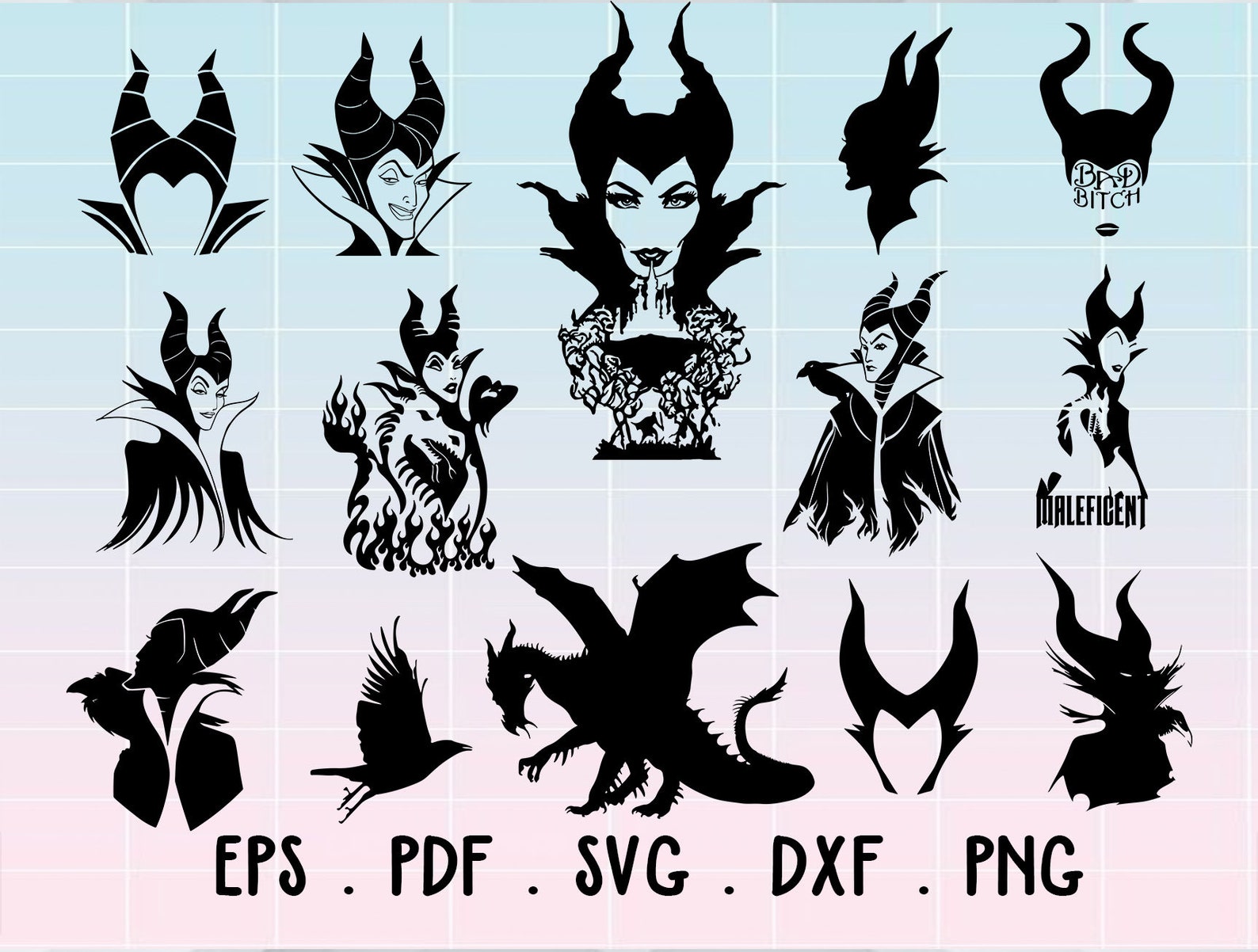 Maleficent Svg Maleficent Clip Art Maleficent Cut File | Etsy