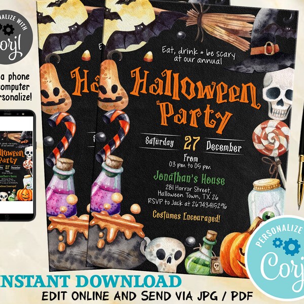 Horror Movie Birthday Party Invitation Etsy