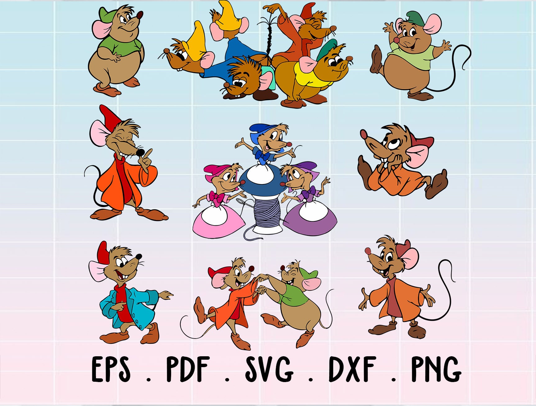 Cinderella mouse svg dxf png Cinderella bundle svg cricut | Etsy