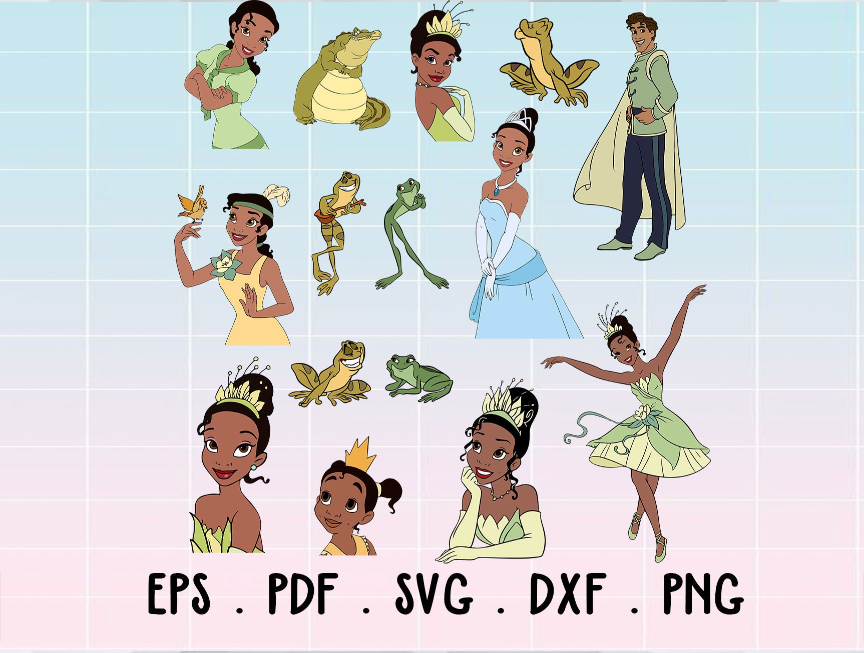 Princess and the frog svg tiana svg princess svg princess | Etsy