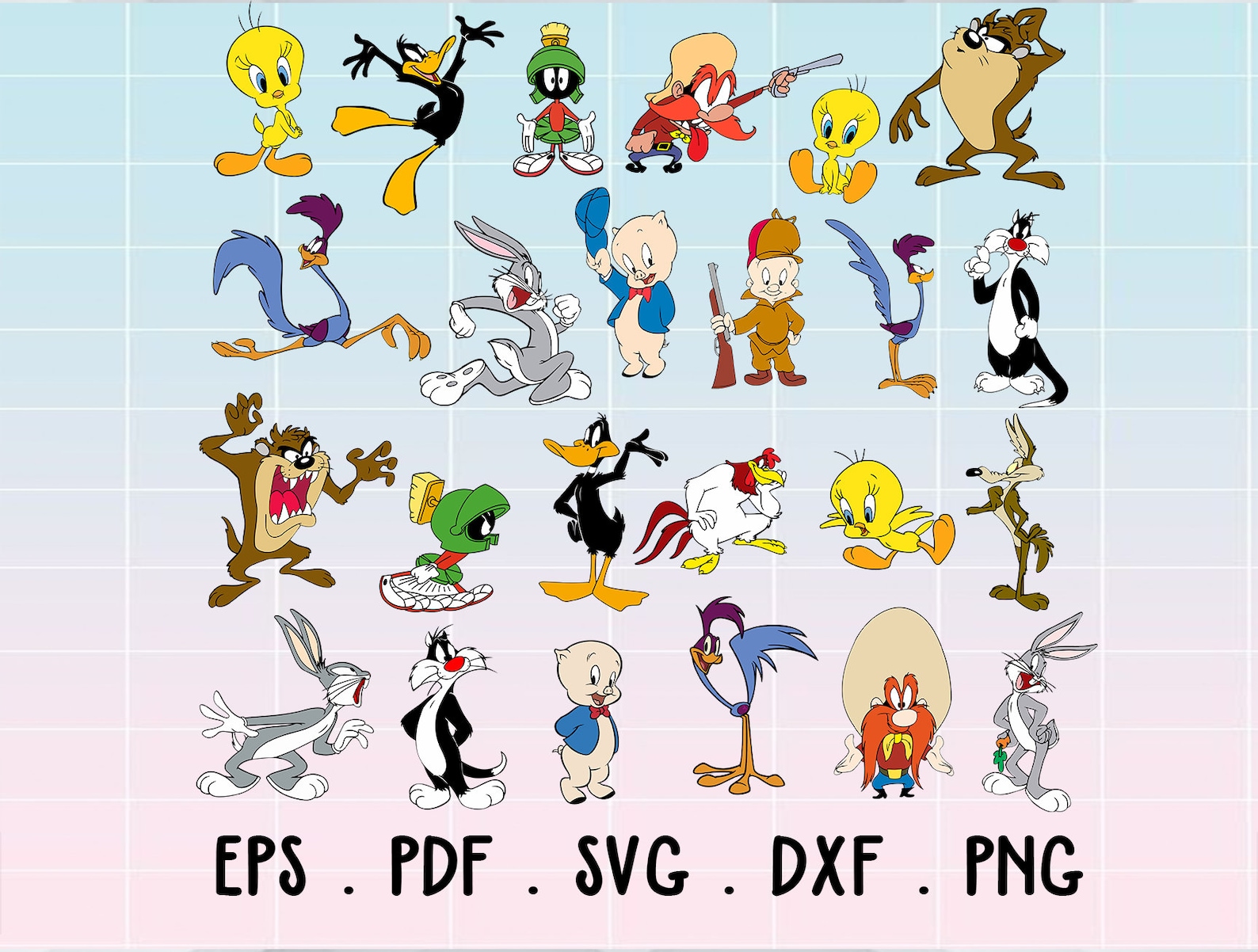 Looney tunes bundle svg png dxf Looney tunes svg png dxf Etsy
