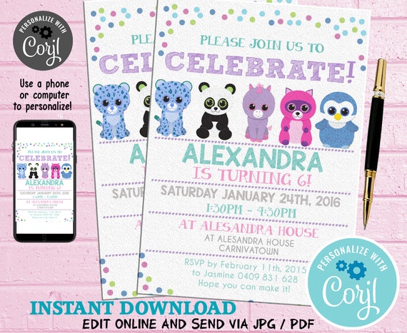Birthday Party Invitation Birthday Invitation Printable - Etsy