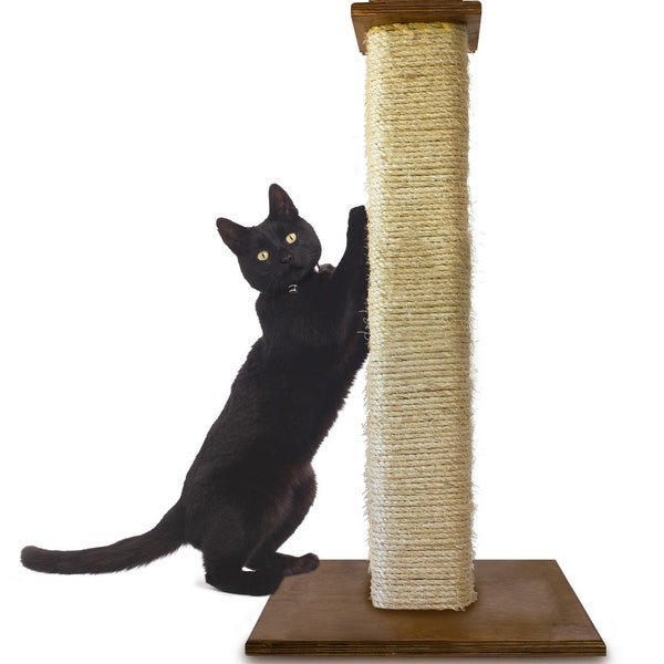 Cat Scratching Post Tall Tree Tower Natural Wood with Sisal Rope -FREE SHIPPING- Made in the USA