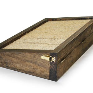 Cat Scratching Board Sisal Rope Pad with Sturdy Handmade Solid Wooden Box Frame Kitty Lounger Reversable Double-Sided