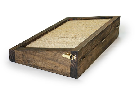 Cat Scratching Board Sisal Rope Pad with Sturdy Handmade Solid Wooden Box Frame Kitty Lounger Reversable Double-Sided