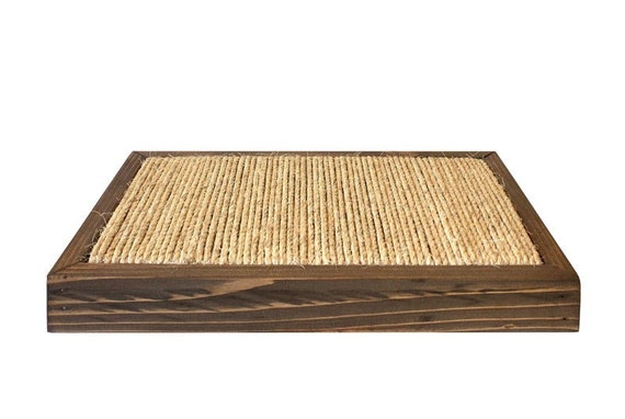Cat Scratching Pad Sisal Rope Natural Scratcher Kitties Love Real Wood Hand Made in USA -FREE SHIPPING makes a great Cat Mom or Dad Gift
