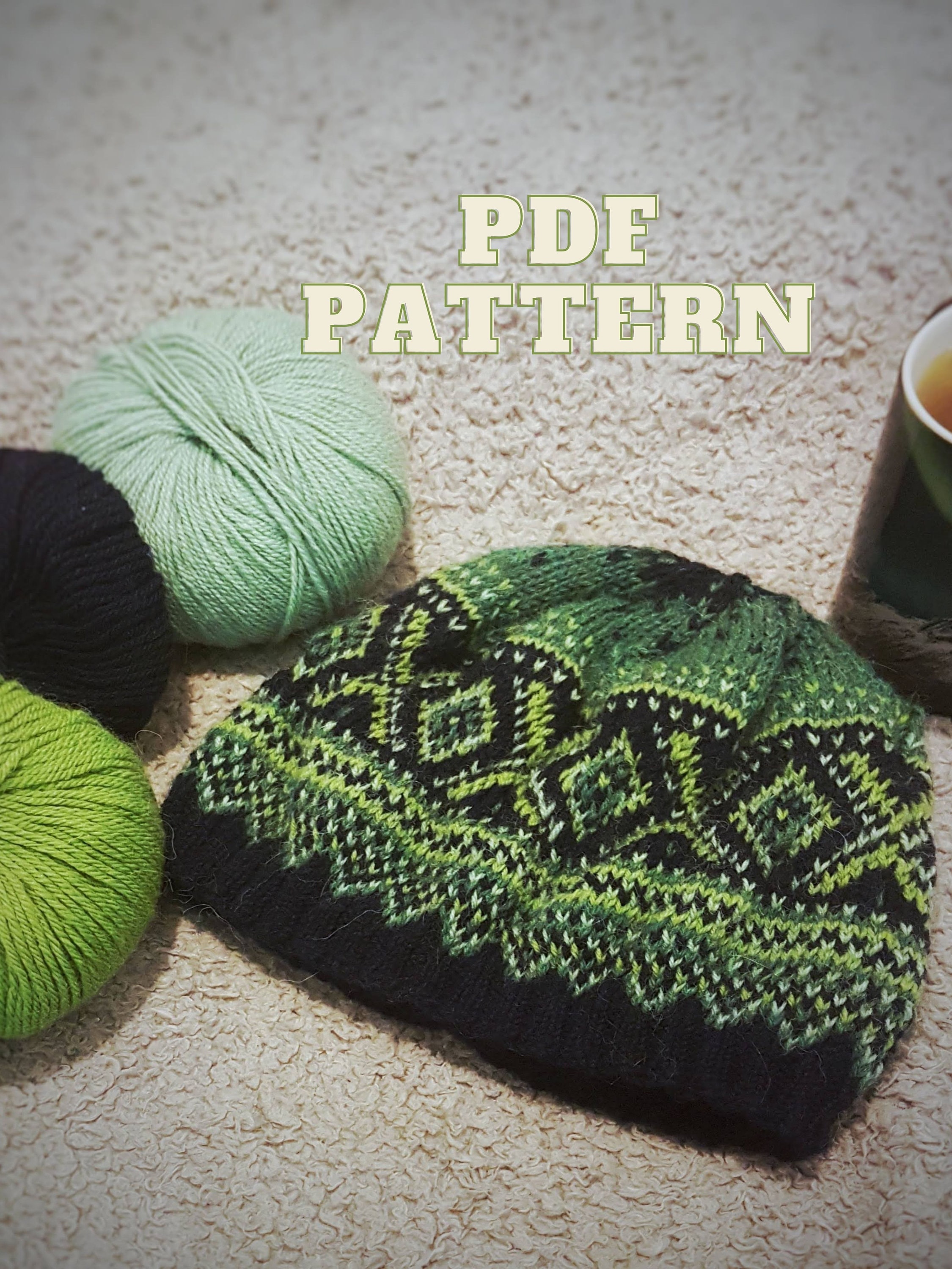 Marit Beanie - Knit Beanie (Hat) - Fair Isle (PDF Pattern)