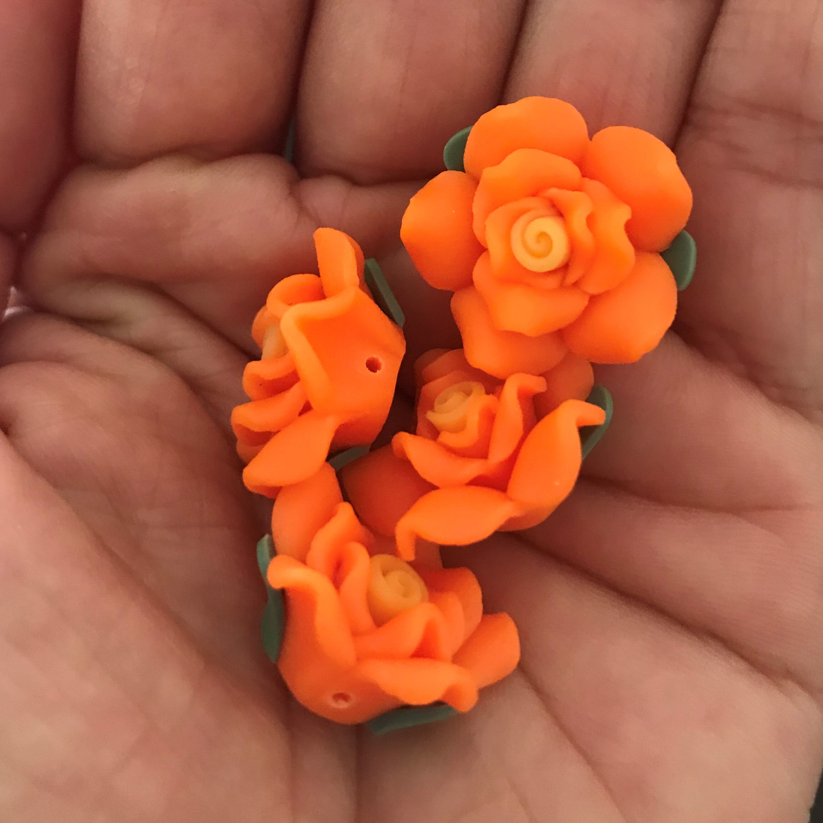 5PCS/Pack/Orange Rose Polymer Clay/Modeling Clay/Soft Flower Etsy