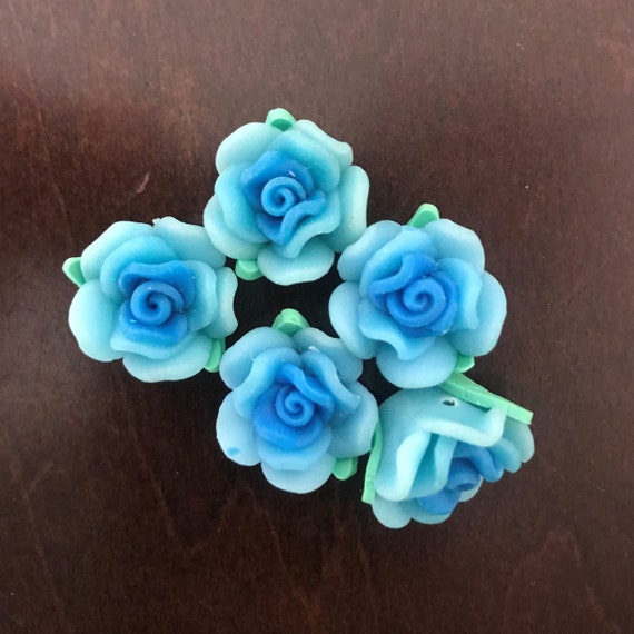 5PCS/Pack/Blue Rose Polymer Clay/Modeling Clay/Soft Flower | Etsy