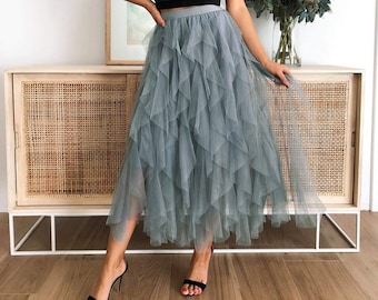 ruffle tiered tulle skirt