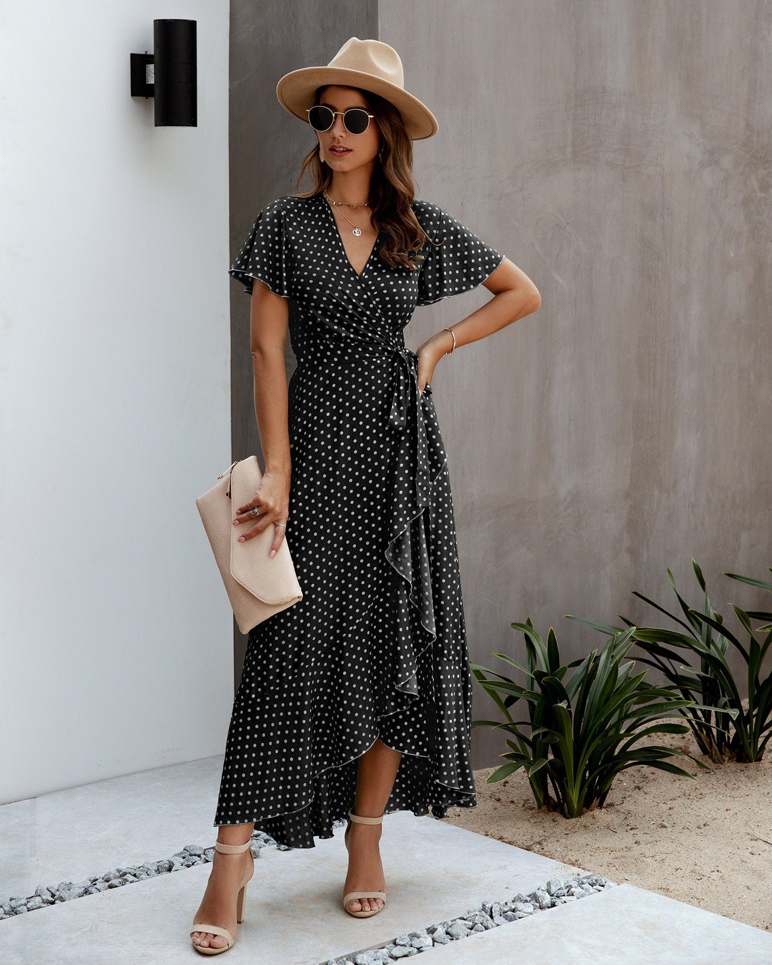 Polka Dot Wrap Dress - Etsy