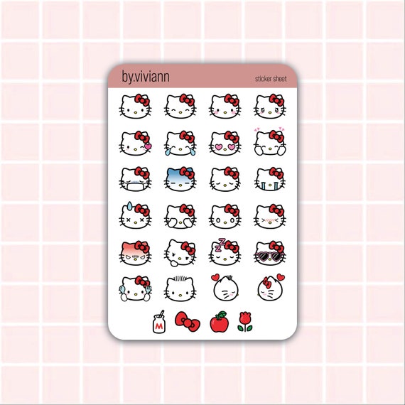 Hello Kitty Emoji Mini Sticker Sheet Cute Sanrio Hello Kitty My