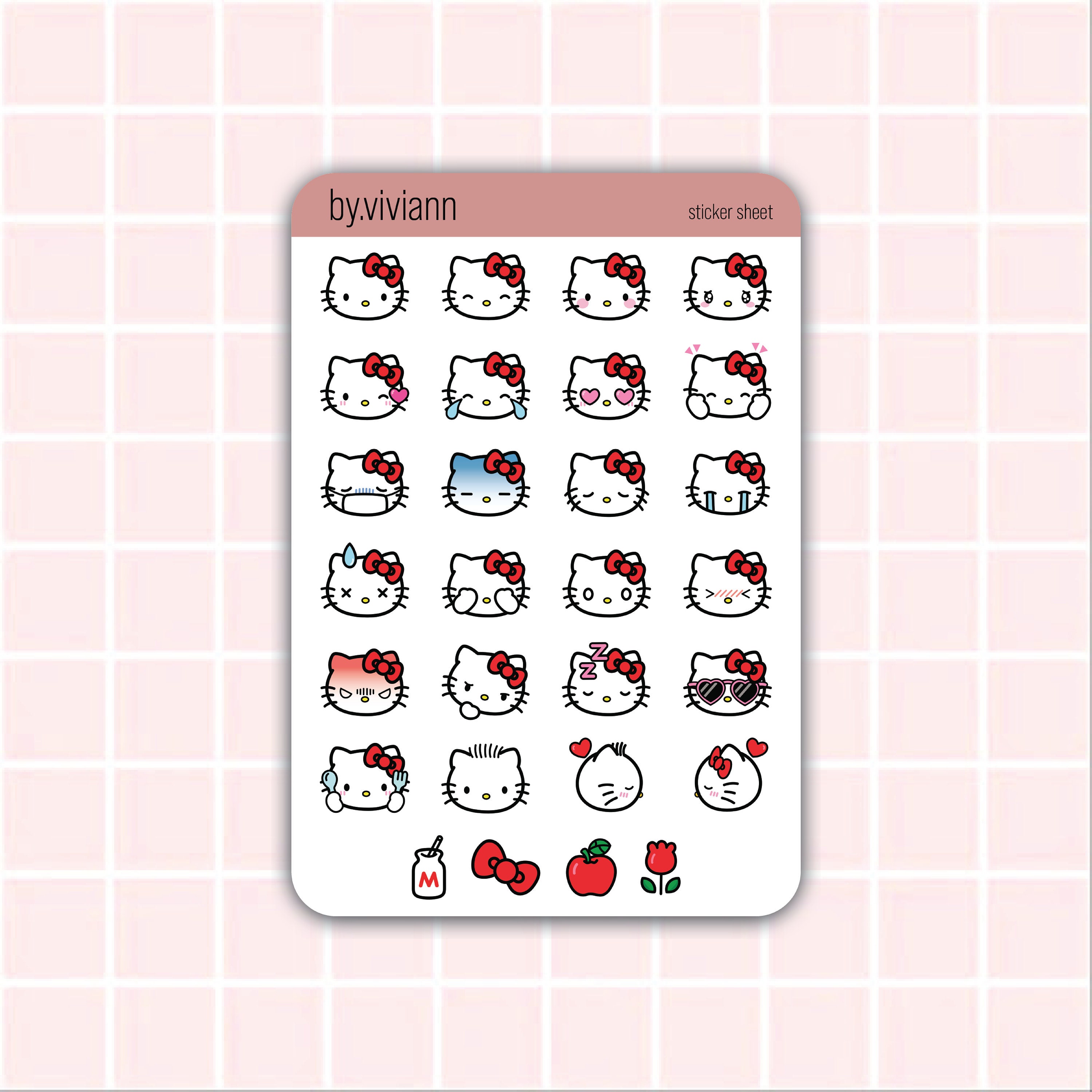 Hello Kitty Emoji Mini Sticker Sheet cute sanrio hello kitty Etsy Italia