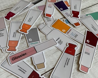 Glossier Stickers | cute aesthetic waterproof skincare makeup sticker hydroflask mini fridge