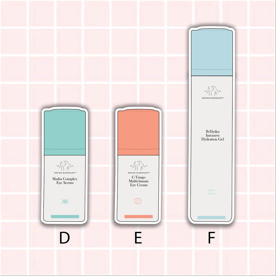 Drunk Elephant Skincare Stickers Cute Aesthetic Waterproof - Etsy