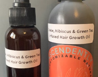 Chebe, hibiscus, & Green Tea Infused Hair Growth Oil