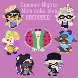 LIMITED EDITION Splatoon Summer Nights Mem cake Acrylic pins  (2 inch Acrylic pins) ¡PREORDER!