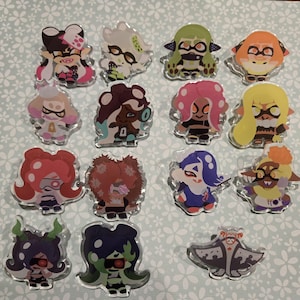 Splatoon Mem cake Acrylic pins  (2 inch Acrylic pins)