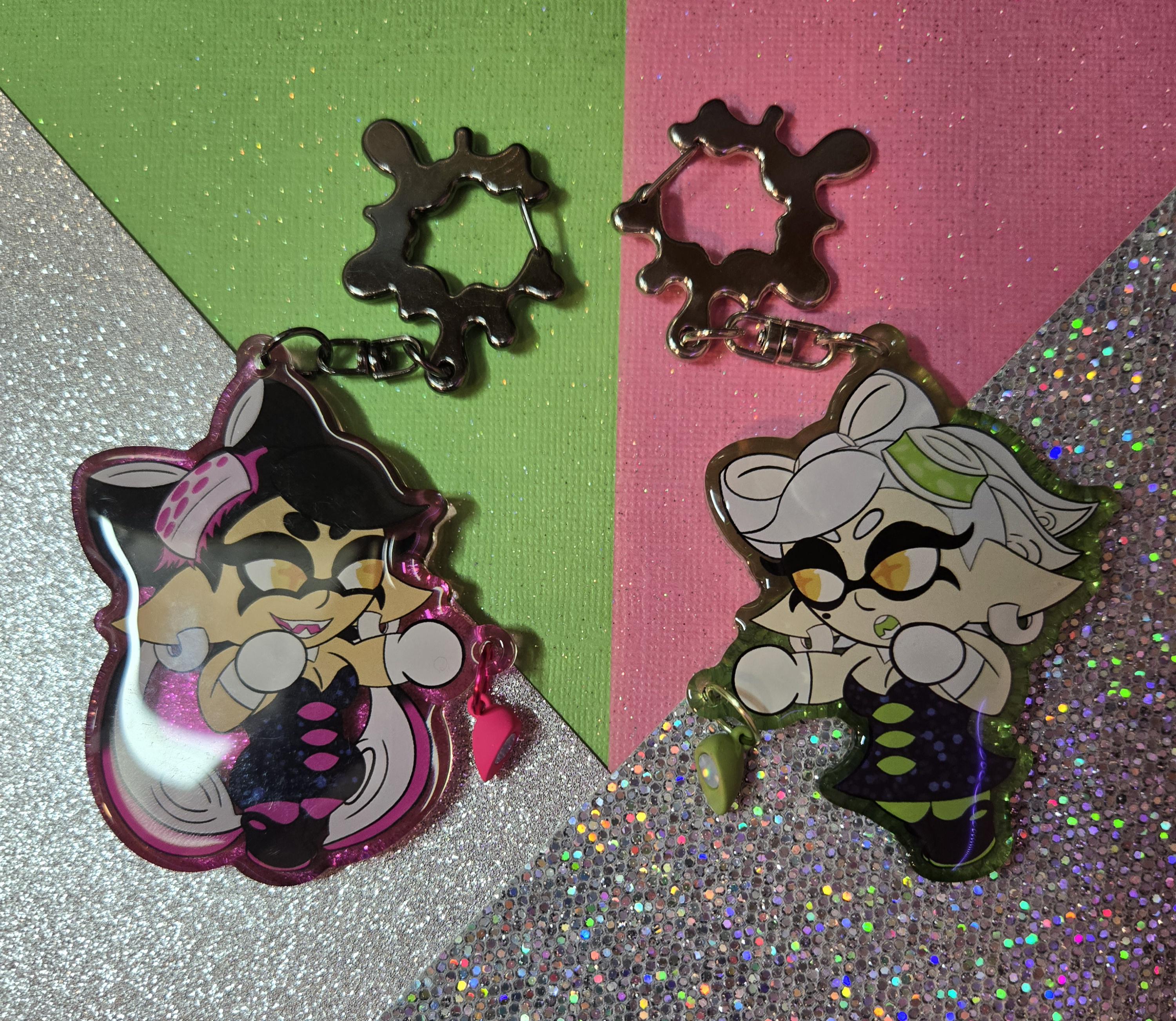Splatoon Squid Sisters Callie and Marie Fistbump Keychain Set (3 Inch ...