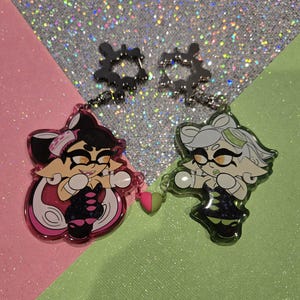 Splatoon Squid Sisters Callie and Marie fistbump keychain set (3 inch)