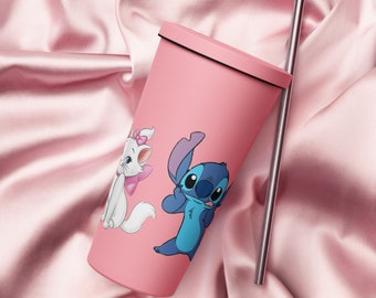 Personalisierte Disney Eiskaffeetasse mit Strohhalm | Disney Becher