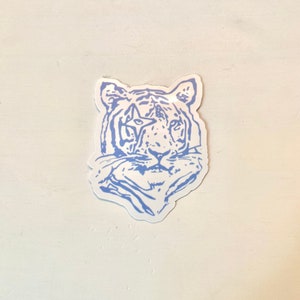 Preppy sticker blauwe tijger