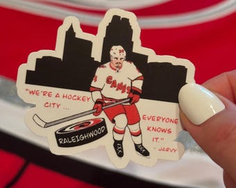 "Seth Jarvis ""We're a Hockey City"" Carolina Hurricanes Aufkleber."
