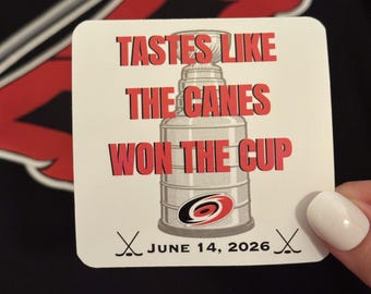 Carolina Hurricanes 2026 "Tastes Like The Canes Won The Cup" sticker voor waterflessen
