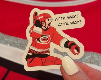 Seth Jarvis Mic'd Up "Atta Weg!" Carolina Hurricanes Aufkleber