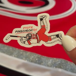 Pyotr Kochetkov &quot;&quot;Pokecheckov&quot;&quot; Carolina Hurricanes Aufkleber.&quot;
