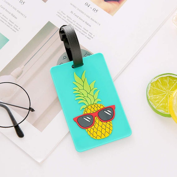 pineapple luggage tag
