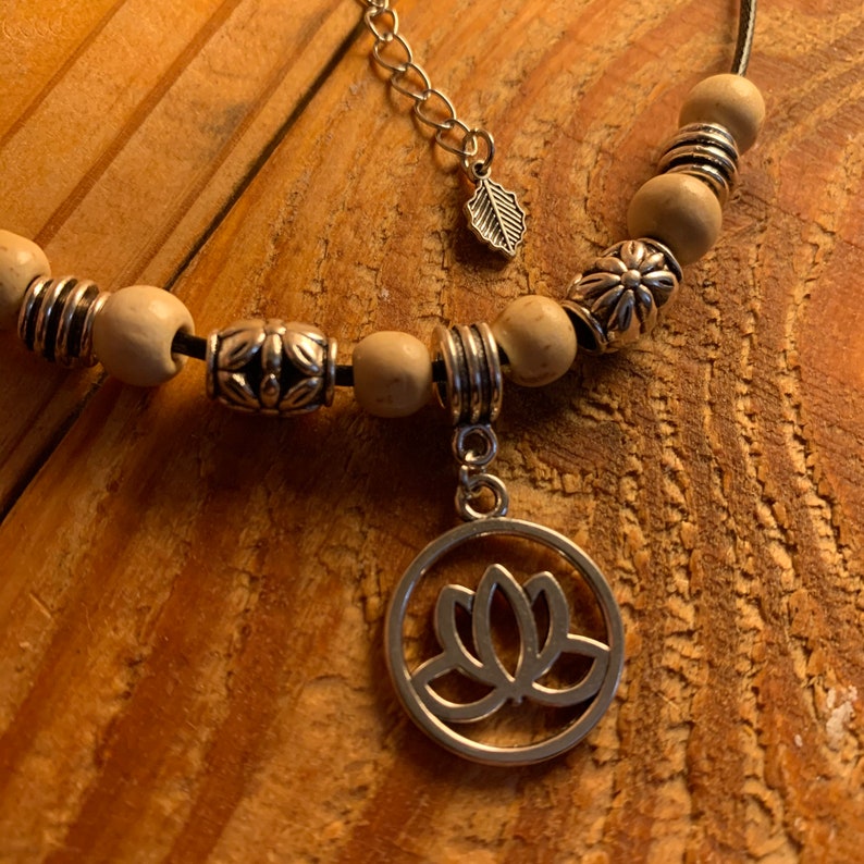 Lotus charm 16.5 adjustable necklace