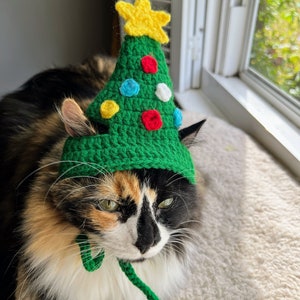 Crochet Christmas Tree Cat Hat Cat Costumes Cat Supplies Cat Clothing Pet Costumes Pet Accessories Pet Supplies Pet Clothing