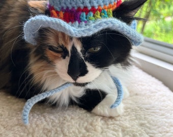 Crochet Beach Cat Hat: Handmade Pet Costume